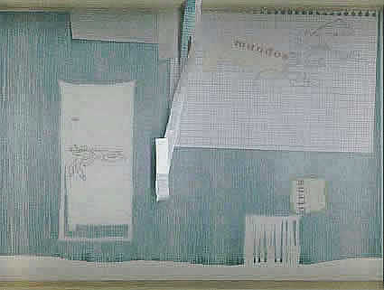 citizen - xilografa, grafito y collage sobre papel orashi y vegetal, 26'5x32'5cms, 2006. 