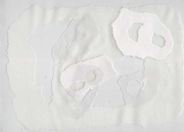aire - collage y perforaciones sobre papel y plastificado - 21'5x30cms - 2005