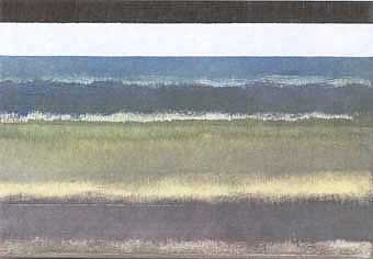 S/T - óleo y cinta de carrocero sobre lienzo, 24x35cm, 2002